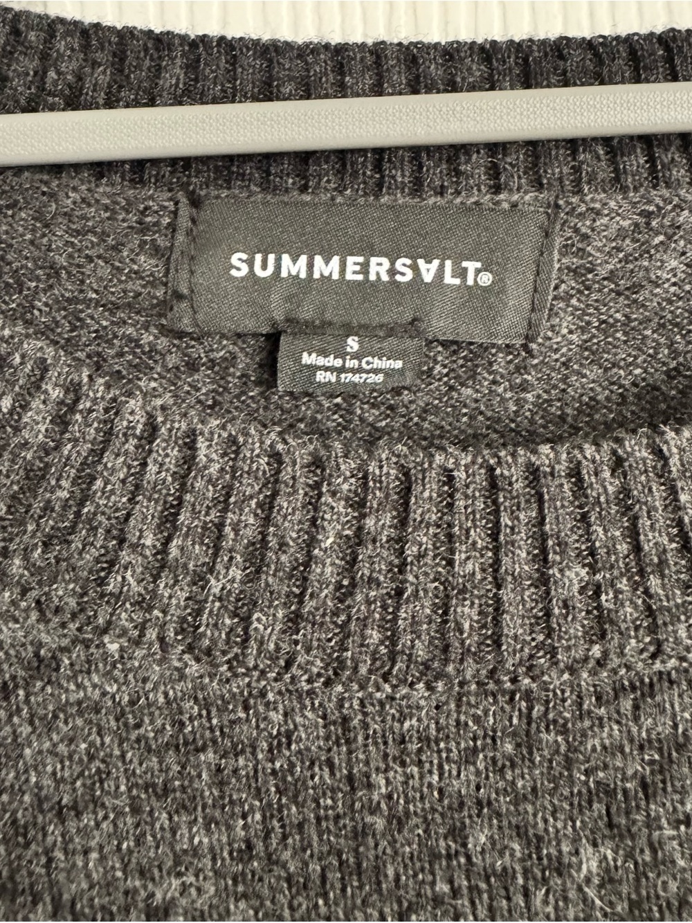 NWT Summersalt Merino Wool Cashmere Sweater Charcoal Gray Balloon Sleeve S - Picture 5 of 7